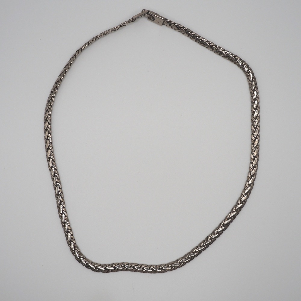 Necklace Mens 19 Inch Silver Sterling 925 36g Woven Wheat Chain Link Braid